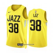 Camiseta Utah Jazz Saben Lee #38 Icon 2022-23 Amarillo