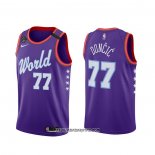 Camiseta 2020 Rising Star Luka Doncic #77 World Violeta