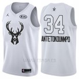 Camiseta All Star 2018 Milwaukee Bucks Giannis Antetokounmpo #34 Blanco