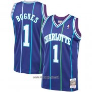 Camiseta Charlotte Hornets Muggsy Bogues #1 Mitchell & Ness 1994-95 Violeta