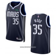 Camiseta Dallas Mavericks Christian Wood #35 Statement 2022-23 Azul