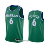 Camiseta Dallas Mavericks Kristaps Porzingis #6 Hardwood Classics 2020-21 Verde