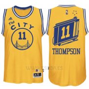 Camiseta Golden State Warriors Klay Thompson #11 Retro City Bus Amarillo