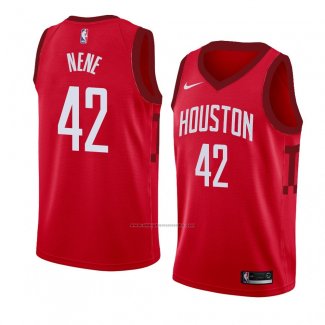 Camiseta Houston Rockets Nene #42 Earned 2018-19 Rojo