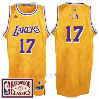 Camiseta Los Angeles Lakers Jeremy Lin #17 Retro Amarillo