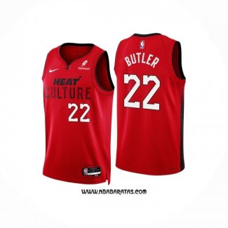 Camiseta Miami Heat Jimmy Butler #22 Ciudad 2024-25 Rojo