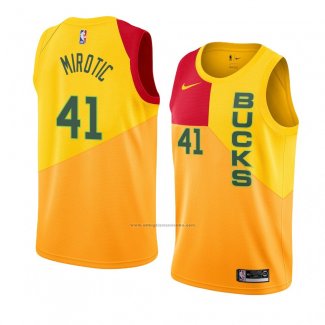 Camiseta Milwaukee Bucks Nikola Mirotic #41 Ciudad 2018-19 Amarillo