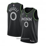 Camiseta Minnesota Timberwolves D'angelo Russell #0 Ciudad 2020-21 Negro