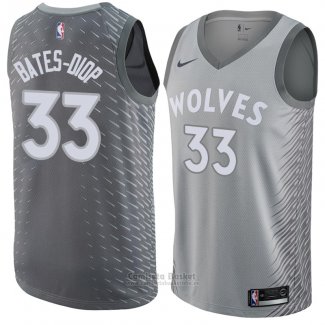 Camiseta Minnesota Timberwolves Keita Bates Diop Ciudad #33 2017-18 Gris