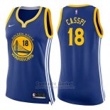 Camiseta Mujer Golden State Warriors Omri Casspi Icon #18 2017-18 Azul