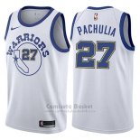 Camiseta Mujer Golden State Warriors Zaza Pachuliablanco Hardwood Classic #27 2017-18 Blanco