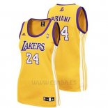 Camiseta Mujer Los Angeles Lakers Kobe Bryant #24 Amarillo