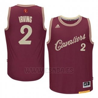 Camiseta Navidad 2015 Cleveland Cavaliers Kyrie Irving #2 Rojo