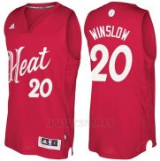 Camiseta Navidad 2016 Miami Heat Justise Winslow #20 Rojo
