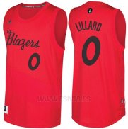 Camiseta Navidad 2016 Portland Trail Blazers Damian Lillard #0 Rojo