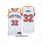 Camiseta New York Knicks Karl-Anthony Towns #32 Ciudad 2024-25 Blanco