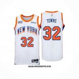 Camiseta New York Knicks Karl-Anthony Towns #32 Ciudad 2024-25 Blanco