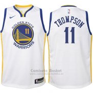 Camiseta Nino Golden State Warriors Klay Thompson #11 2017-18 Blanco