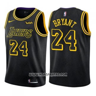 Camiseta Nino Los Angeles Lakers Kobe Bryant #24 Ciudad 2017-18 Negro