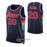 Camiseta Philadelphia 76ers Georges Niang #20 Ciudad 2021-22 Azul