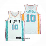 Camiseta San Antonio Spurs DeMar DeRozan #10 Ciudad 2021-22 Blanco