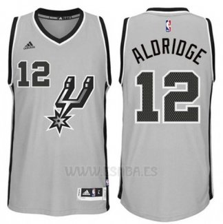 Camiseta San Antonio Spurs LaMarcus Aldridge #12 Gris