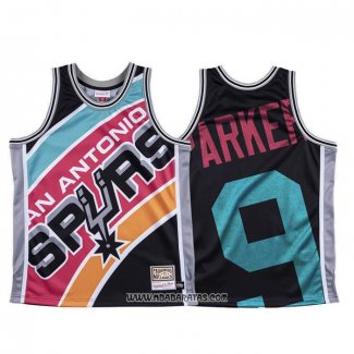 Camiseta San Antonio Spurs Tony Parker #9 Mitchell & Ness Big Face Negro