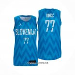 Camiseta Slovenia Luka Doncic #77 Segunda Azul