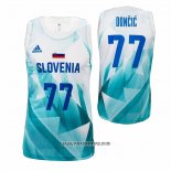 Camiseta Slovenia Luka Doncic #77 Tokyo 2021 Blanco