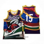 Camiseta Toronto Raptors Vince Carter #15 Rainbow Classic Negro