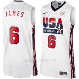 Camiseta USA 1992 Lebron James #6 Blanco