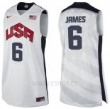 Camiseta USA 2012 Lebron James #6 Blanco