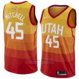 Camiseta Utah Jazz Mitchell Ciudad #45 2017-18 Naranja