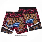 Pantalone Philadelphia 76ers Mitchell & Ness Naranja Rojo Negro