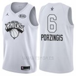 Camiseta All Star 2018 New York Knicks Kristaps Porzingis #6 Blanco