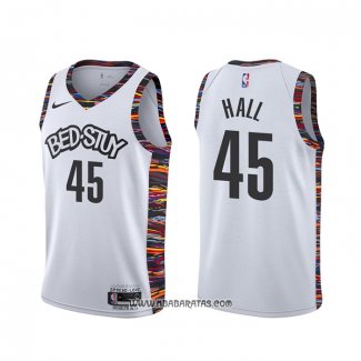 Camiseta Brooklyn Nets Donta Hall #45 Ciudad 2020 Blanco