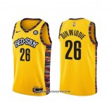 Camiseta Brooklyn Nets Spencer Dinwiddie #26 Ciudad 2020-21 Amarillo