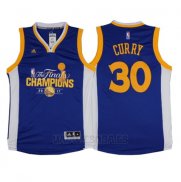 Camiseta Campeon Final Golden State Warriors Stephen Curry #30 2017 Azul
