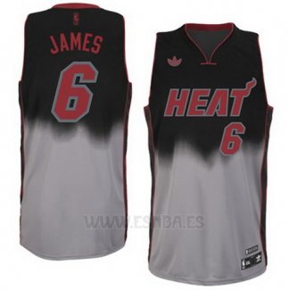 Camiseta Desvanecida Moda LeBron James #6 Gris