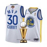 Camiseta Golden State Warriors Stephen Curry #30 MVP 2022 NBA Finals Blanco