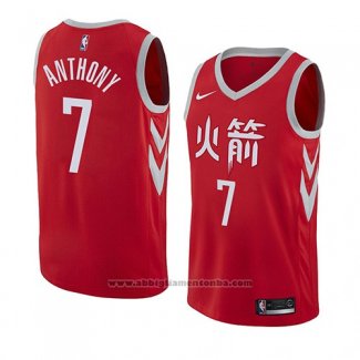 Camiseta Houston Rockets Carmelo Anthony #7 Ciudad 2018 Rojo