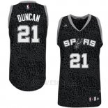 Camiseta Leopard Light Loco San Antonio Spurs Tim Duncan #21 Negro