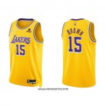 Camiseta Los Angeles Lakers Jabari Brown #15 75th Anniversary 2021-22 Amarillo