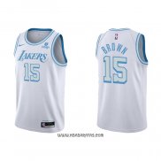 Camiseta Los Angeles Lakers Jabari Brown #15 Ciudad 2021-22 Blanco