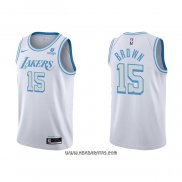 Camiseta Los Angeles Lakers Jabari Brown #15 Ciudad 2021-22 Blanco