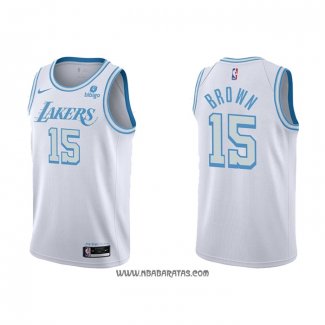 Camiseta Los Angeles Lakers Jabari Brown #15 Ciudad 2021-22 Blanco