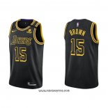 Camiseta Los Angeles Lakers Jabari Brown #15 Mamba 2021-22 Negro