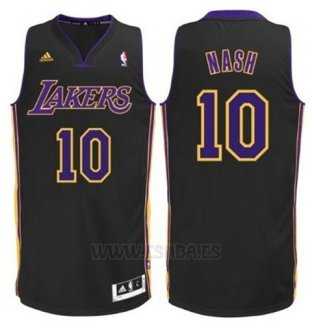 Camiseta Los Angeles Lakers Steve Nash #10 Negro