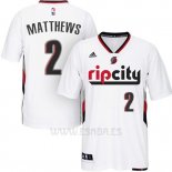 Camiseta Manga Corta Portland Trail Blazers Wesley Matthews #2 Blanco