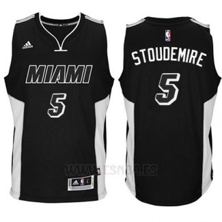 Camiseta Miami Heat Amar'e Stoudemire #5 Negro Blanco